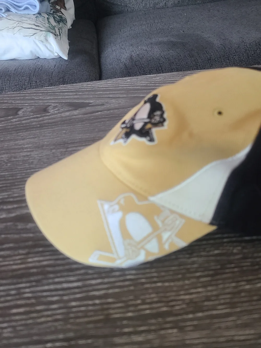 Kids Black and Gold Hockey Logo Baseball Cap